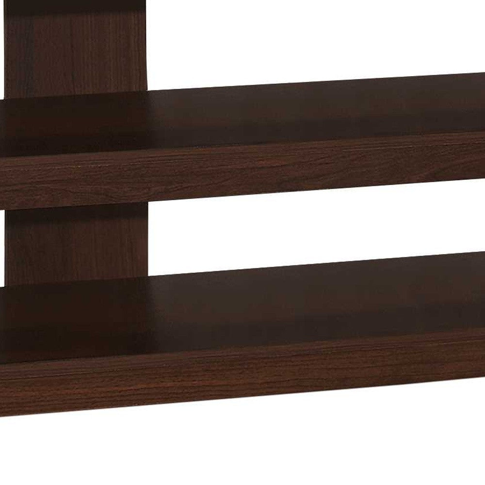 16" Dark Brown Particleboard Open Shelving TV Stand