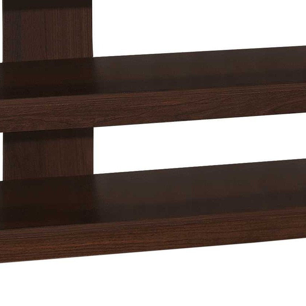 42" Dark Brown Open Shelving TV Stand — view 2