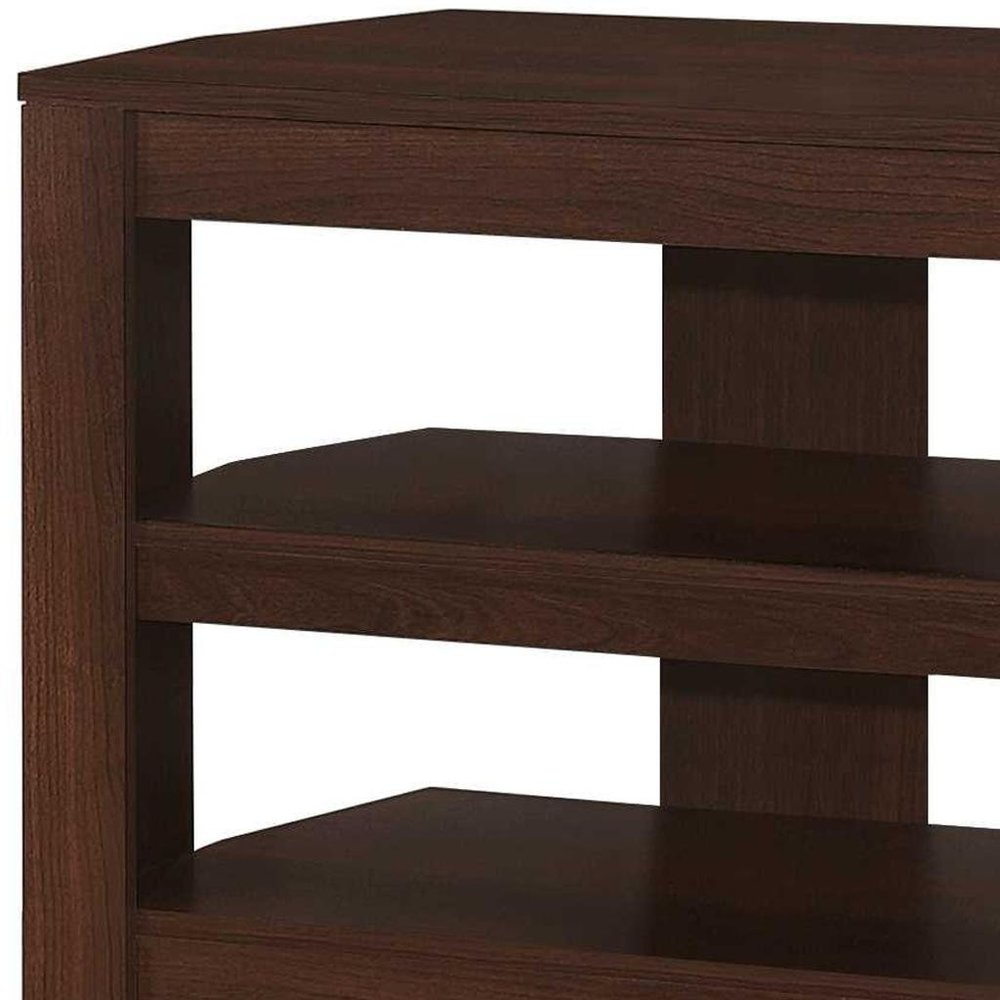 42" Dark Brown Open Shelving TV Stand — view 6