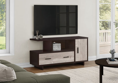 47" Wood Brown Cabinet Enclosed Storage TV Stand HomeRoots