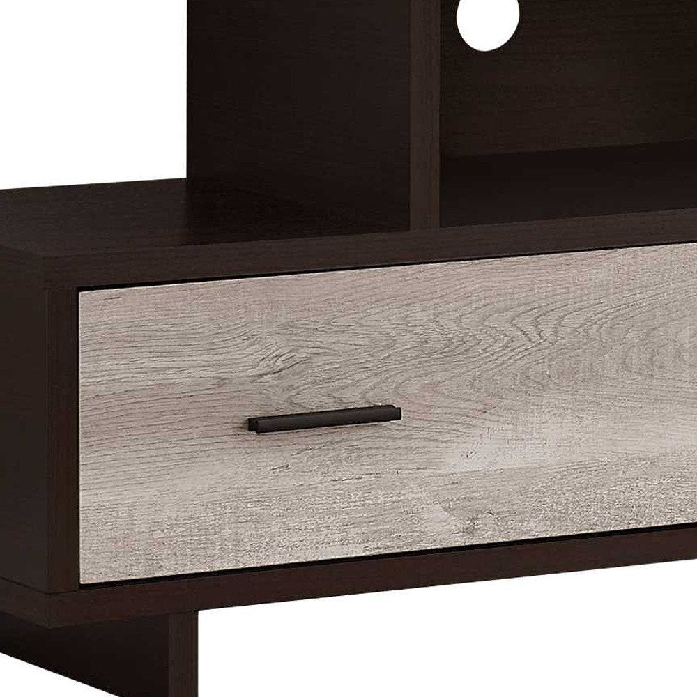 47" Wood Brown Cabinet Enclosed Storage TV Stand HomeRoots
