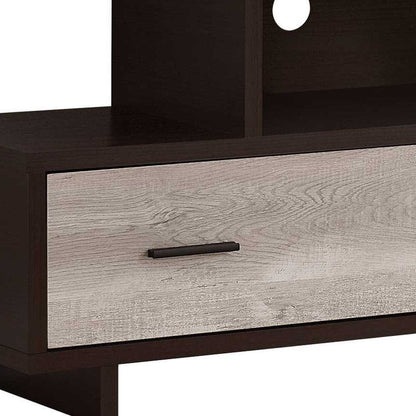 47" Wood Brown Cabinet Enclosed Storage TV Stand HomeRoots