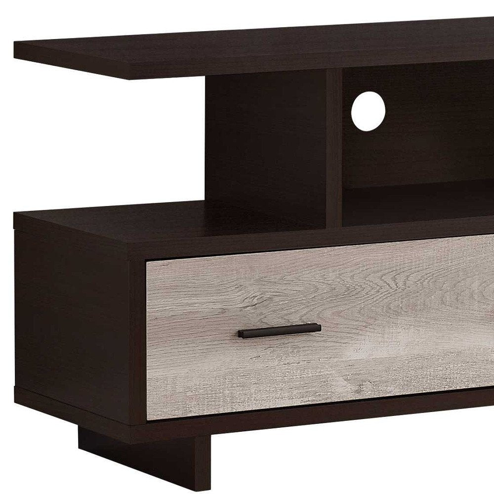 47" Wood Brown Cabinet Enclosed Storage TV Stand HomeRoots