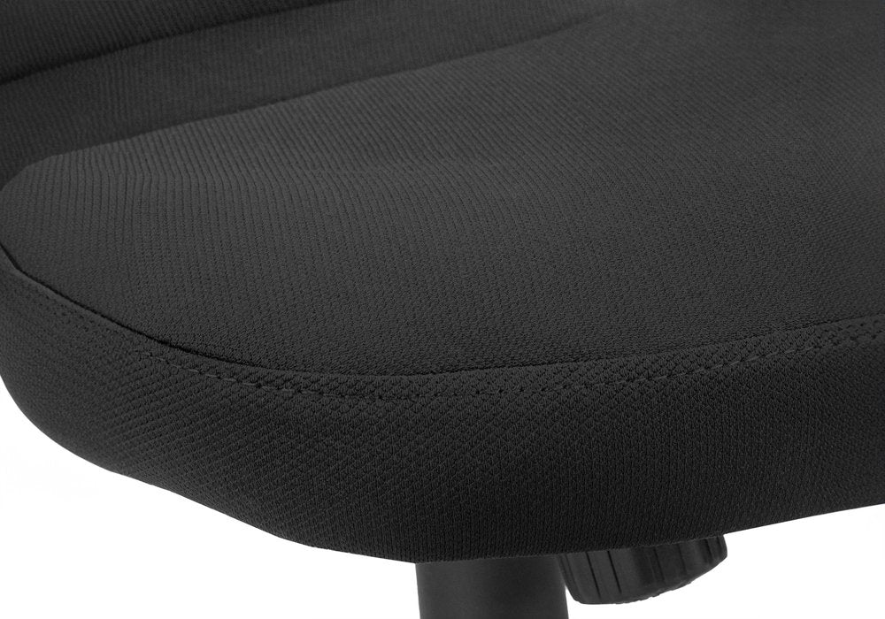 Black Fabric Seat Swivel Adjustable Task Chair Fabric Back Plastic Frame HomeRoots