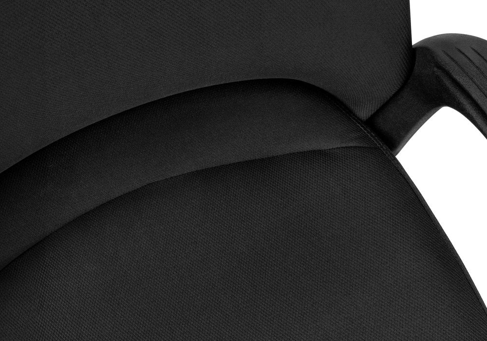 Black Fabric Seat Swivel Adjustable Task Chair Fabric Back Plastic Frame HomeRoots