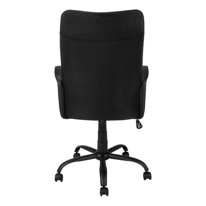 Black Fabric Seat Swivel Adjustable Task Chair Fabric Back Plastic Frame HomeRoots