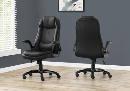 Black Adjustable Height Swivel Rolling Executive Office Chair HomeRoots