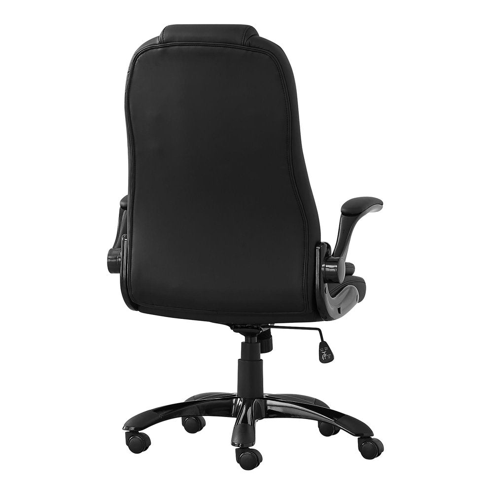 Black Adjustable Height Swivel Rolling Executive Office Chair HomeRoots