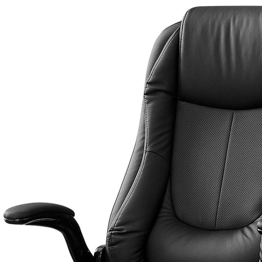 Black Adjustable Height Swivel Rolling Executive Office Chair HomeRoots
