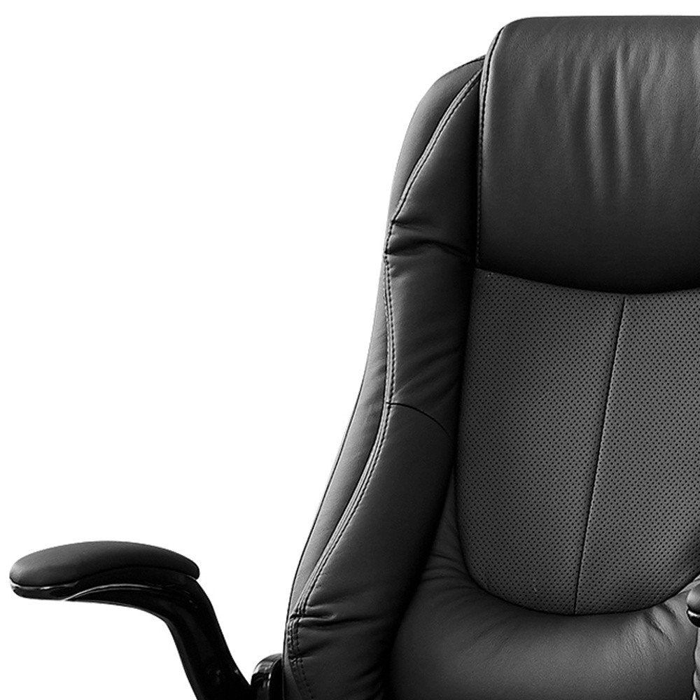 Black Adjustable Height Swivel Rolling Executive Office Chair HomeRoots