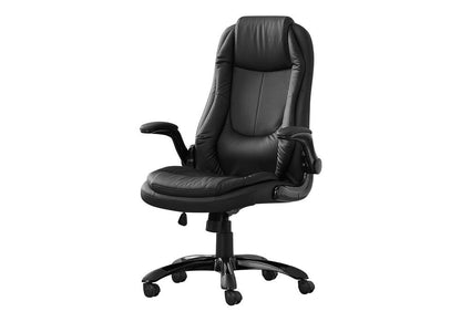 Black Adjustable Height Swivel Rolling Executive Office Chair HomeRoots