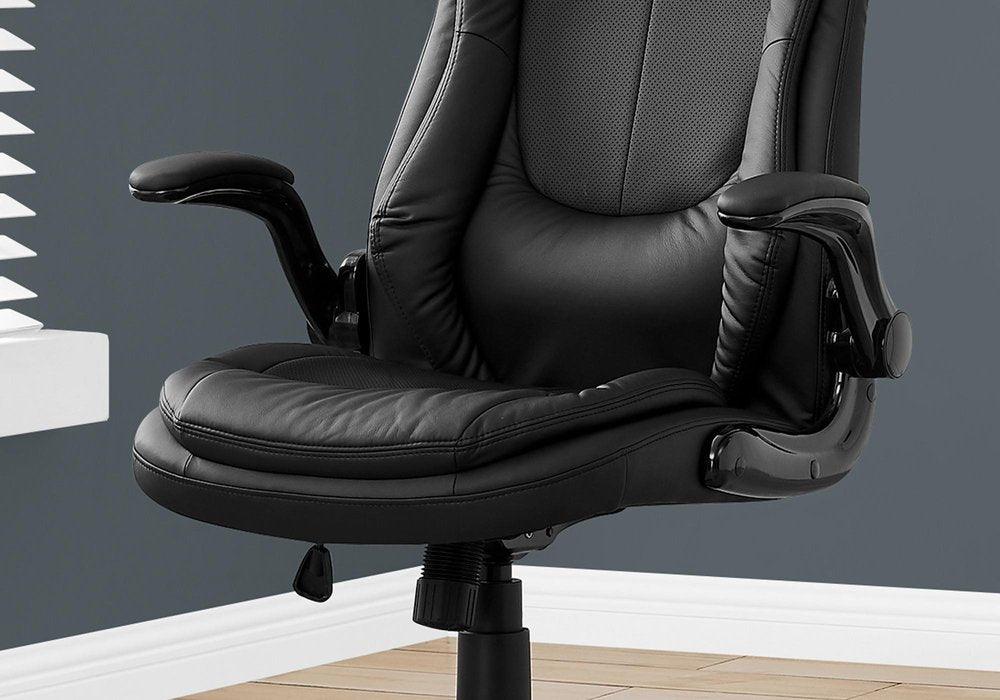 Black Adjustable Height Swivel Rolling Executive Office Chair HomeRoots