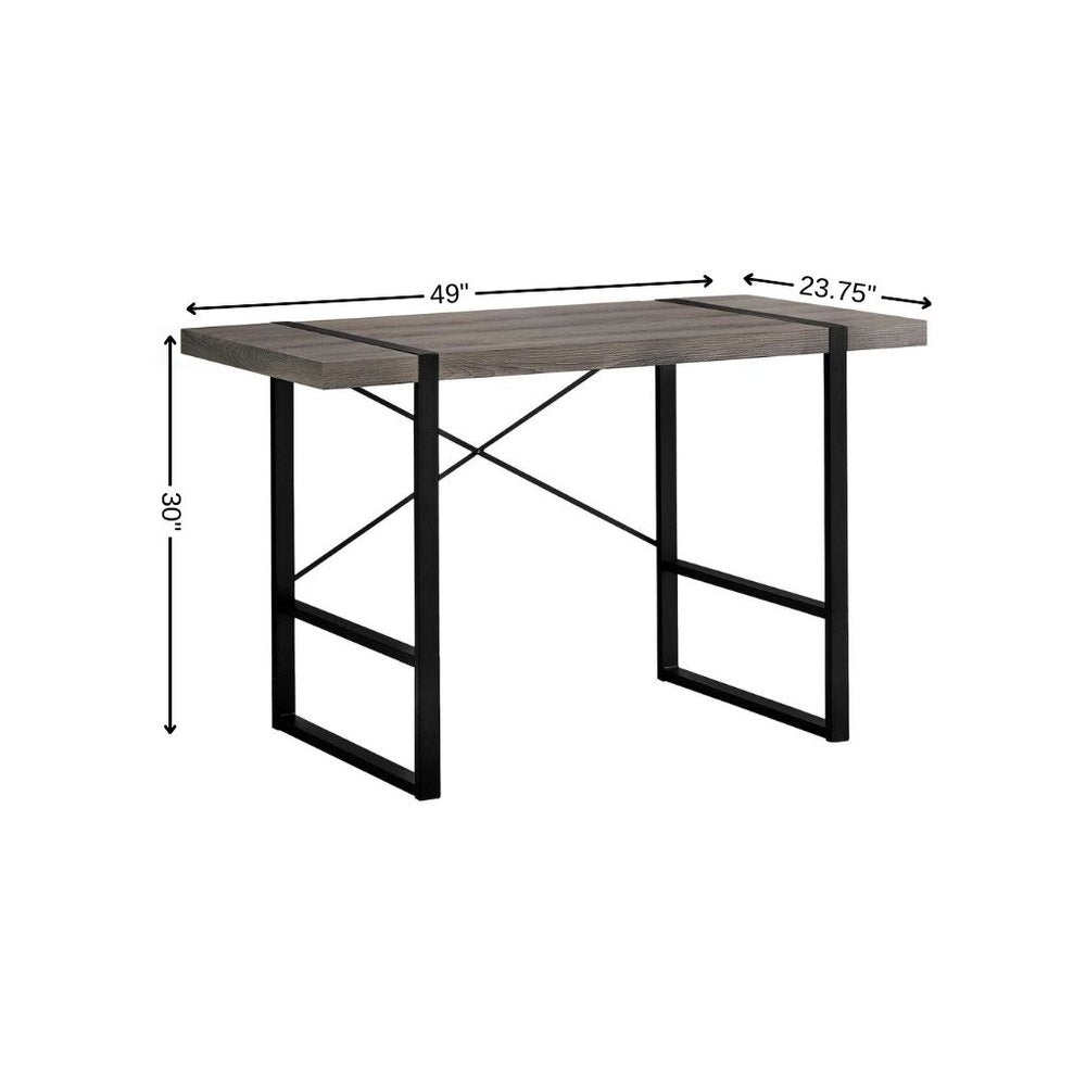 49" Taupe and Black Computer Desk HomeRoots