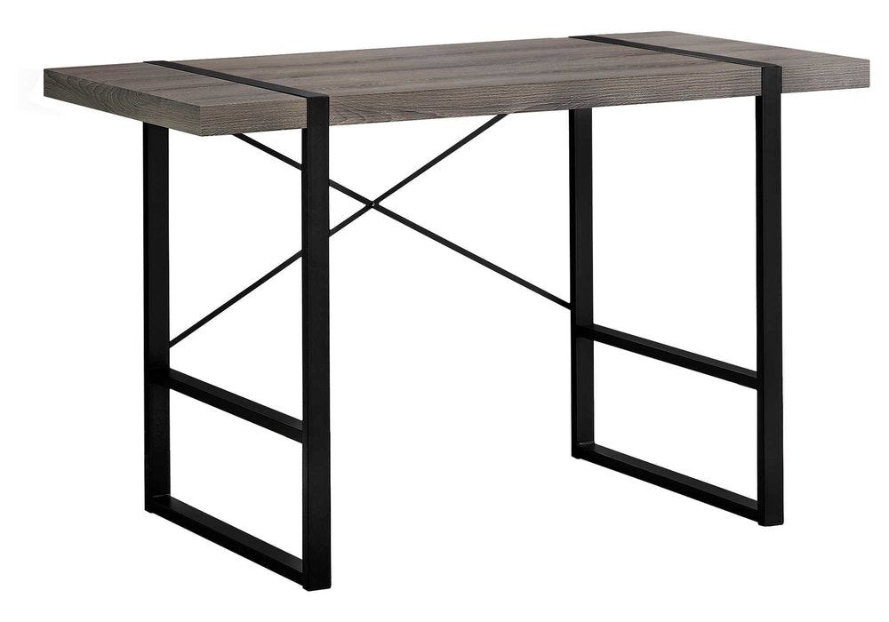 49" Taupe and Black Computer Desk HomeRoots