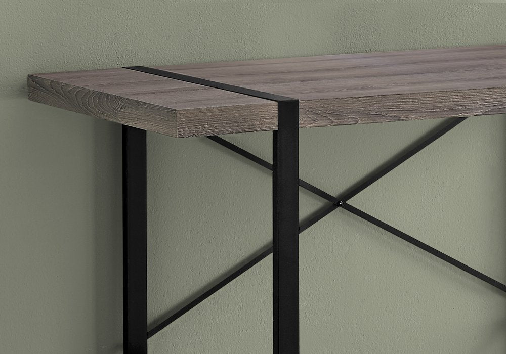 49" Taupe and Black Computer Desk HomeRoots