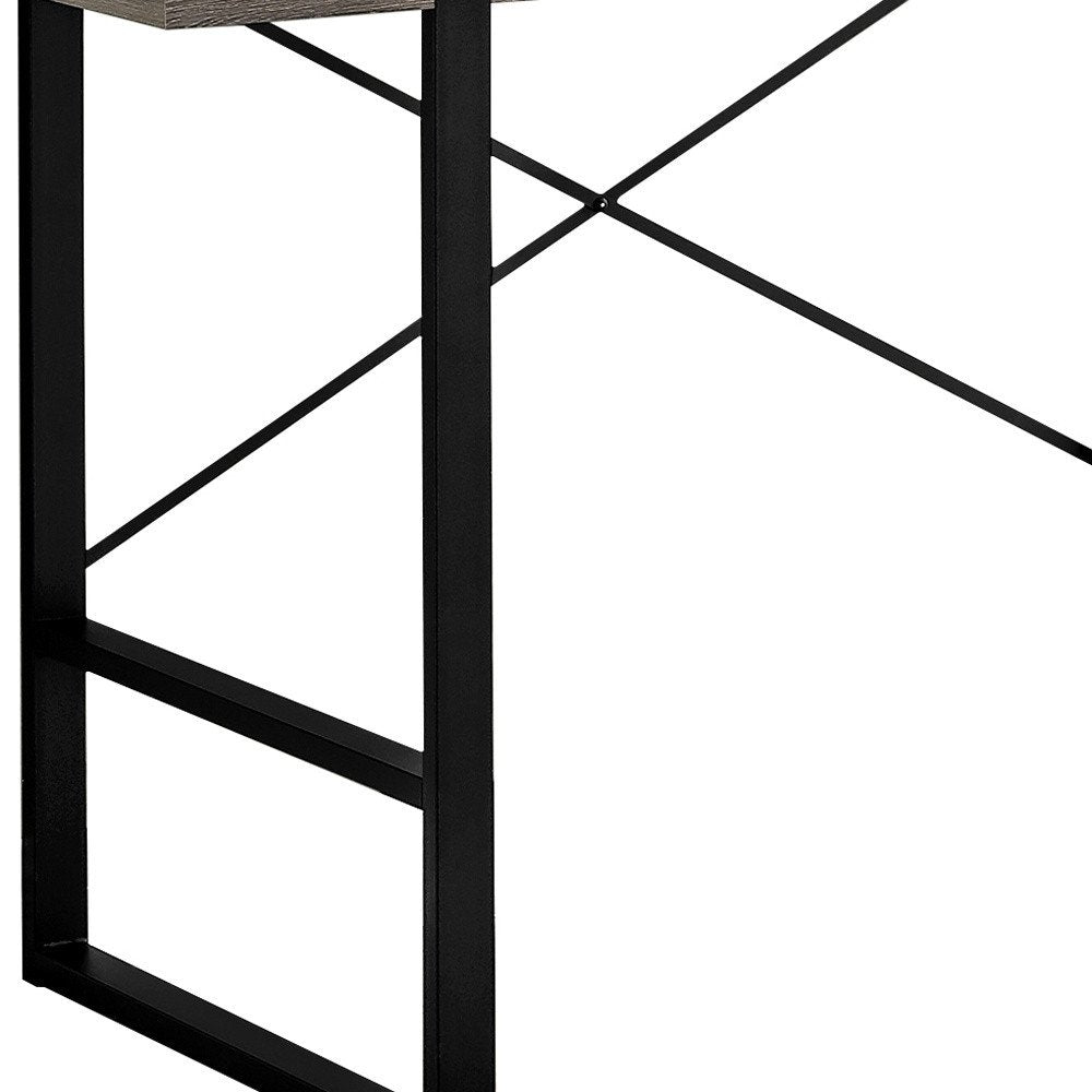 49" Taupe and Black Computer Desk HomeRoots