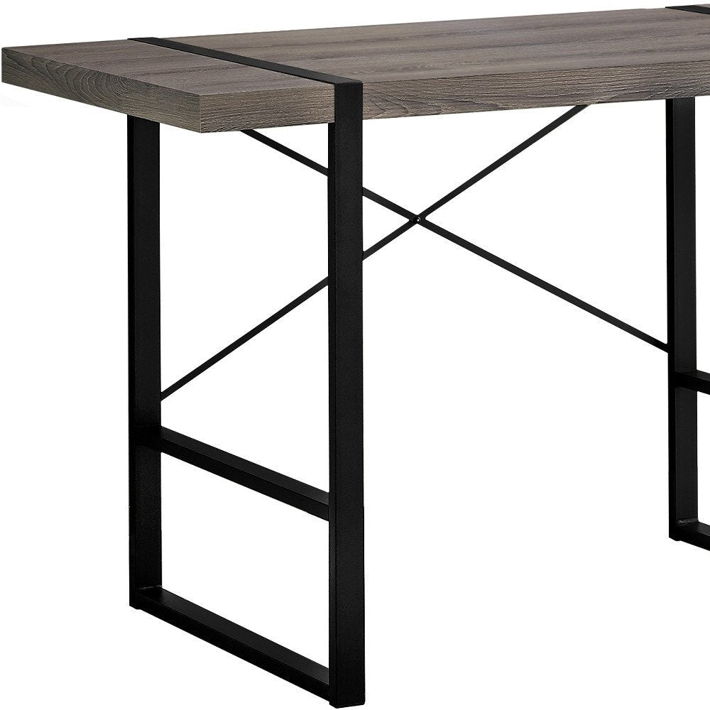 49" Taupe and Black Computer Desk HomeRoots