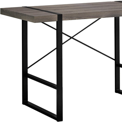 49" Taupe and Black Computer Desk HomeRoots