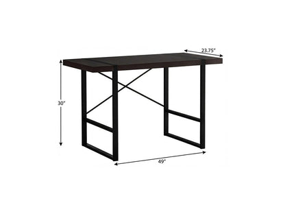 49" Dark Brown and Black Computer Desk HomeRoots