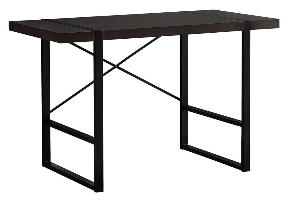 49" Dark Brown and Black Computer Desk HomeRoots
