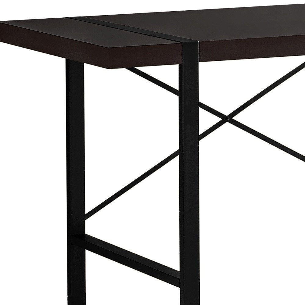 49" Dark Brown and Black Computer Desk HomeRoots