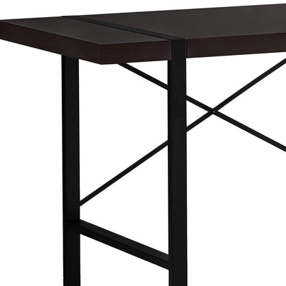 49" Dark Brown and Black Computer Desk HomeRoots