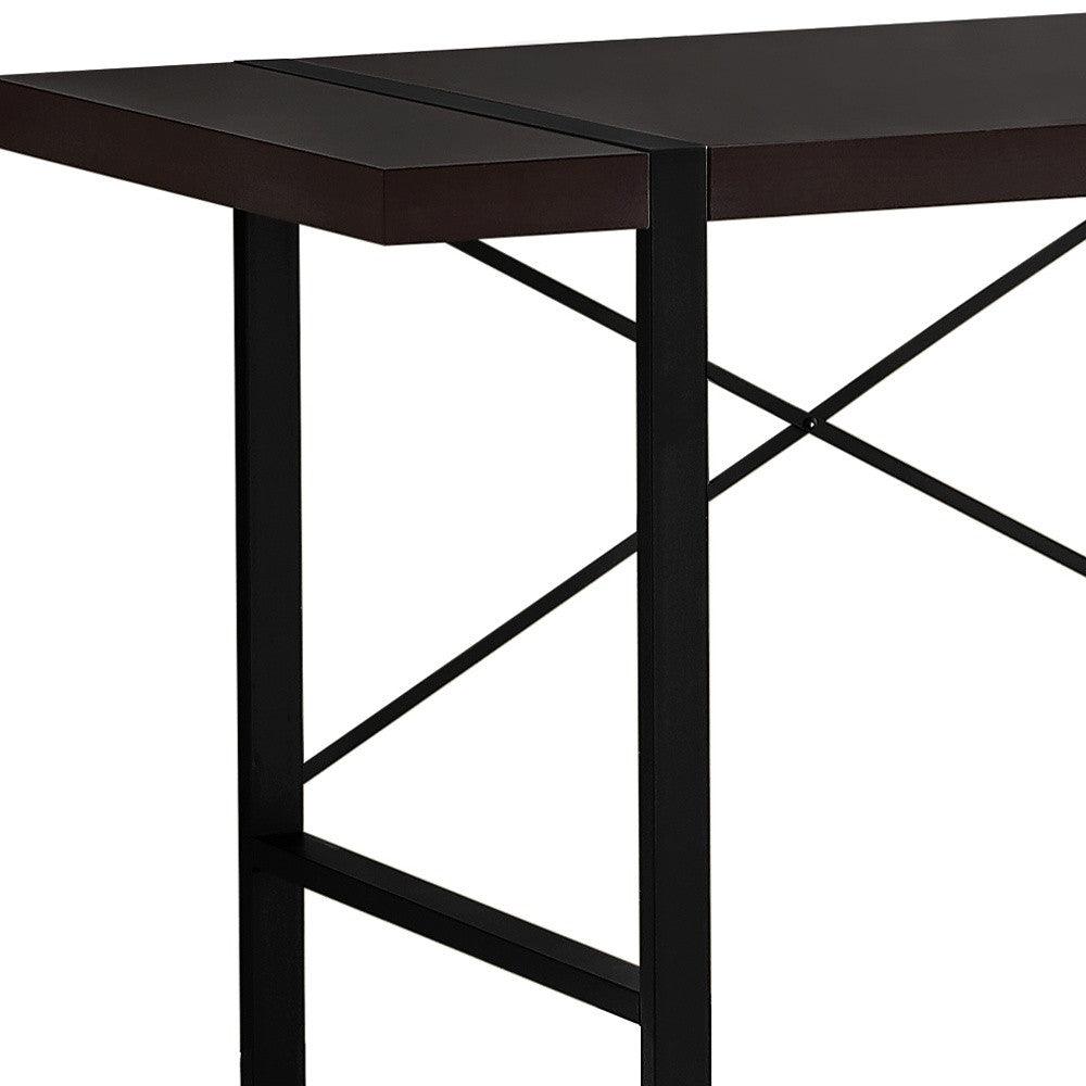 24" Dark Brown and Black Computer Desk - FurniFindUSA