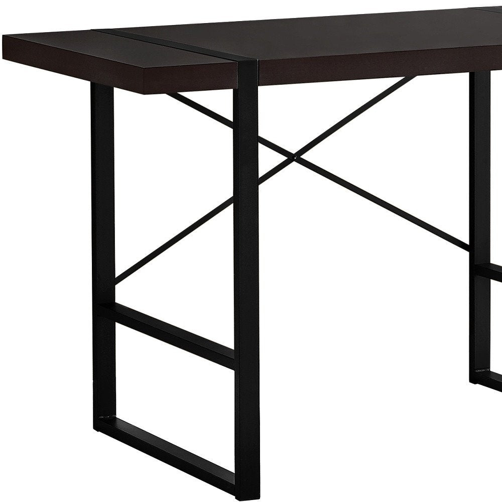 49" Dark Brown and Black Computer Desk HomeRoots