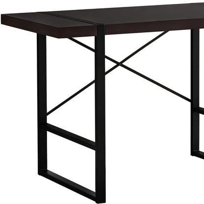 49" Dark Brown and Black Computer Desk HomeRoots