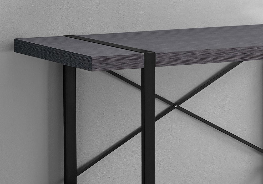 49" Gray and Black Computer Desk HomeRoots