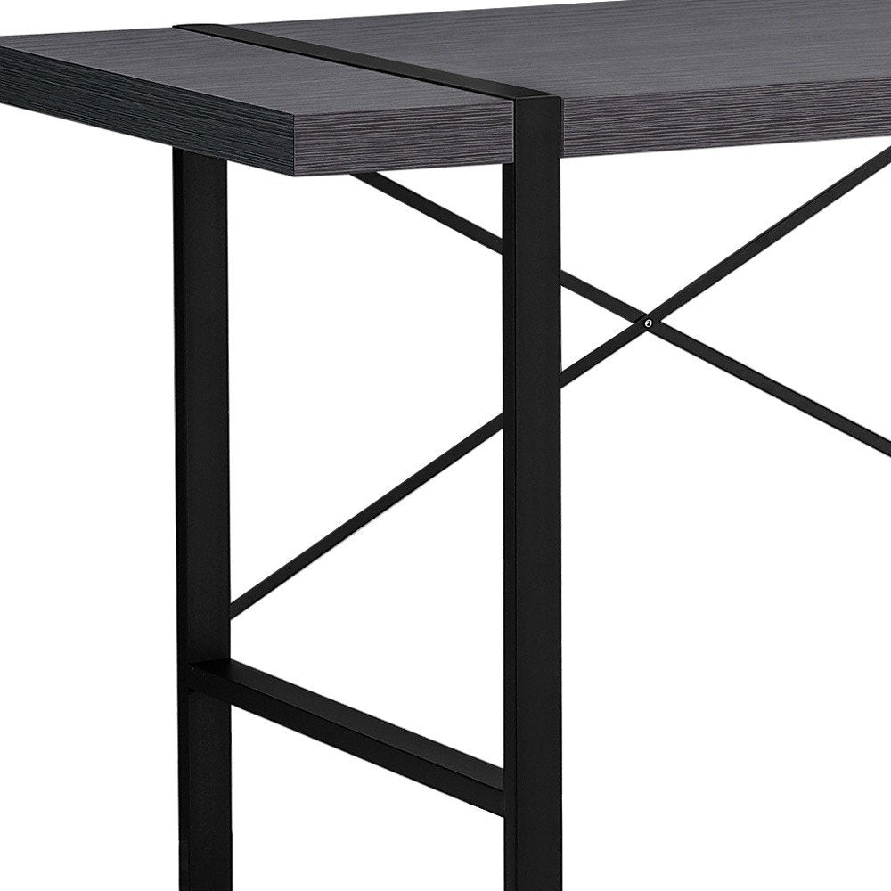 49" Gray and Black Computer Desk HomeRoots
