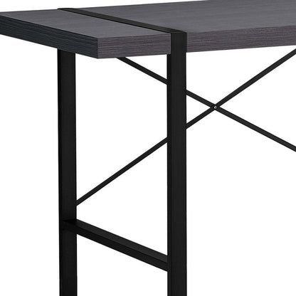 49" Gray and Black Computer Desk HomeRoots