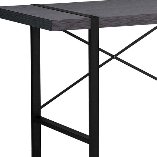 49" Gray and Black Computer Desk HomeRoots