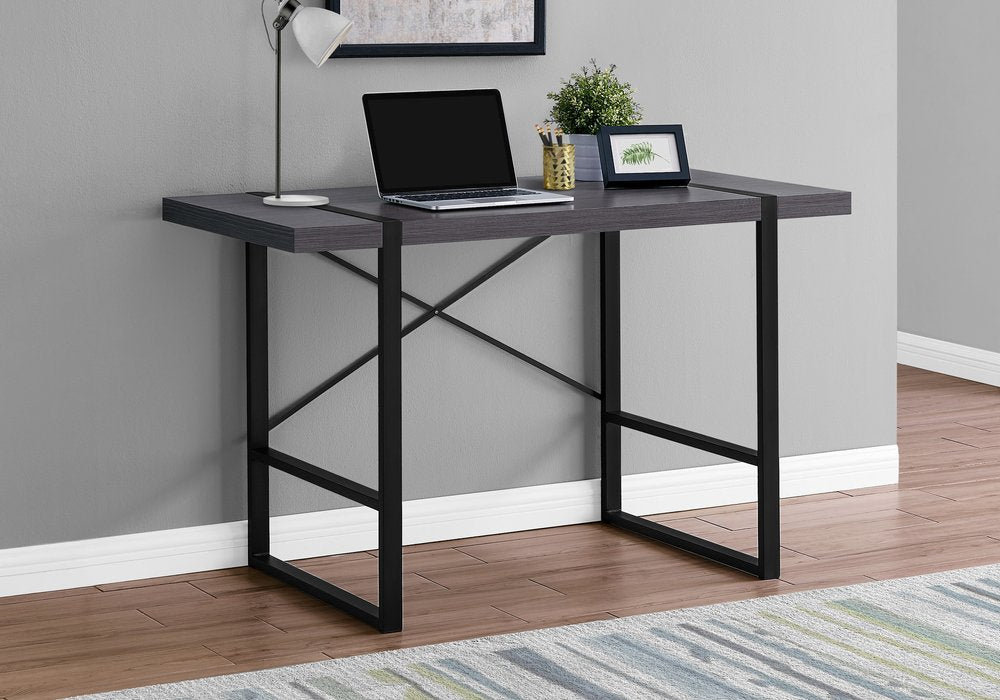 49" Gray and Black Computer Desk HomeRoots