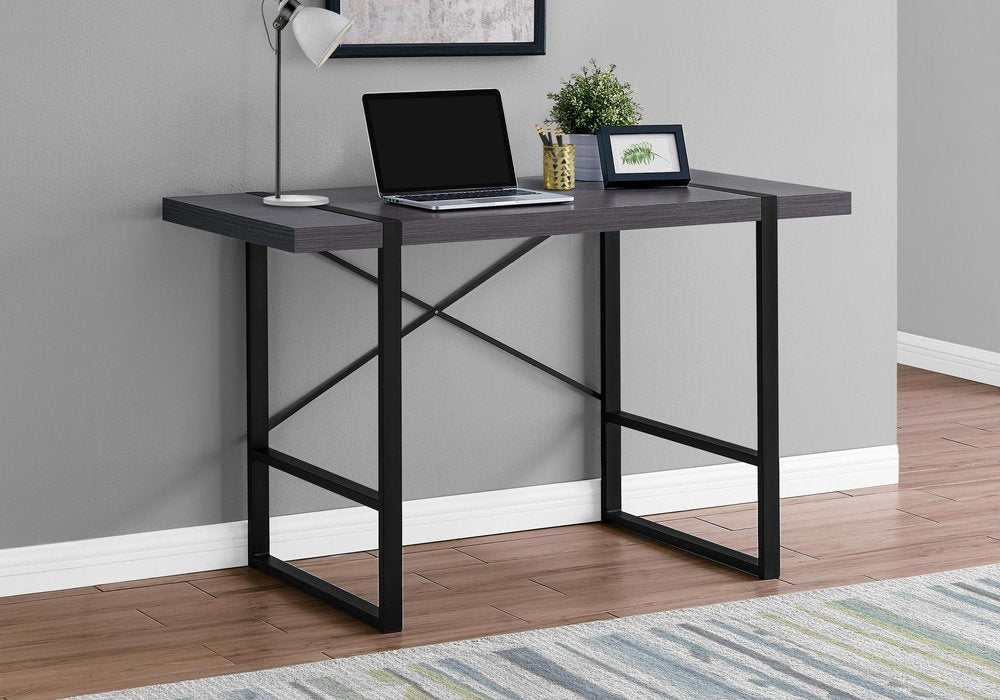49" Gray and Black Computer Desk HomeRoots