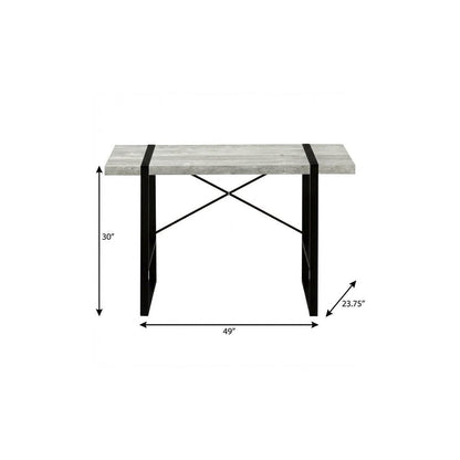 49" Gray and Black Computer Desk HomeRoots