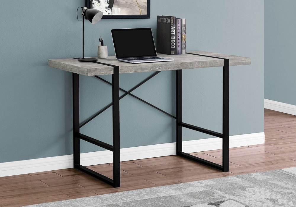 49" Gray and Black Computer Desk HomeRoots