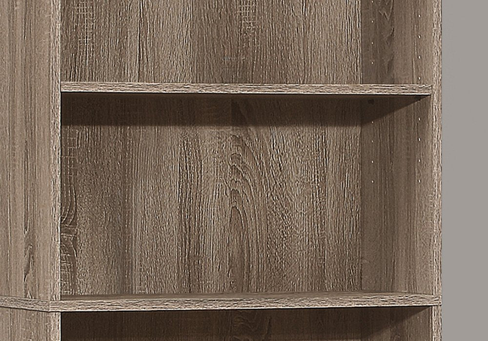 71" Taupe Distressed Wood Adjustable Five Tier Bookcase HomeRoots