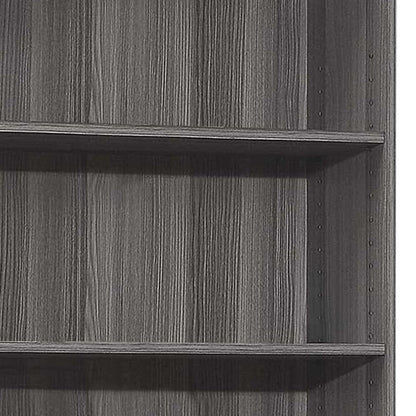 71" Gray Wood Adjustable Five Tier Bookcase HomeRoots