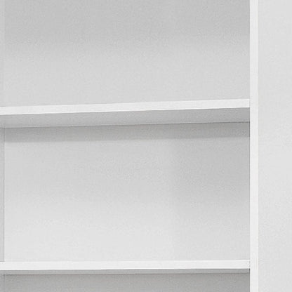 71" White Wood Adjustable Five Tier Bookcase HomeRoots