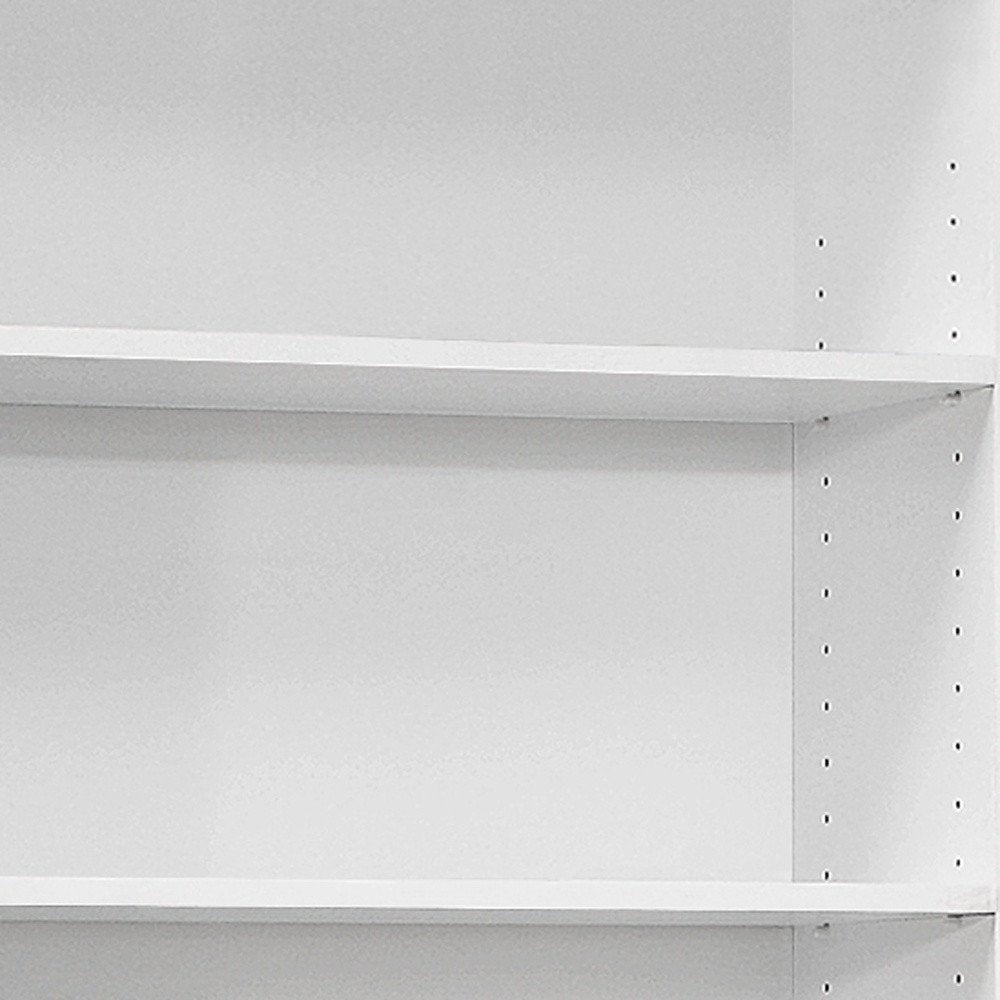 71" White Wood Adjustable Five Tier Bookcase HomeRoots