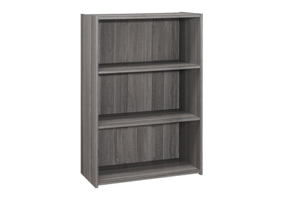 Gray Wood Adjustable Three Tier Bookcase HomeRoots