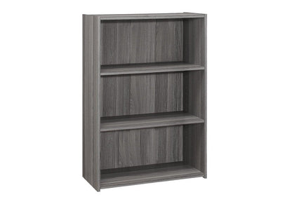 Gray Wood Adjustable Three Tier Bookcase HomeRoots