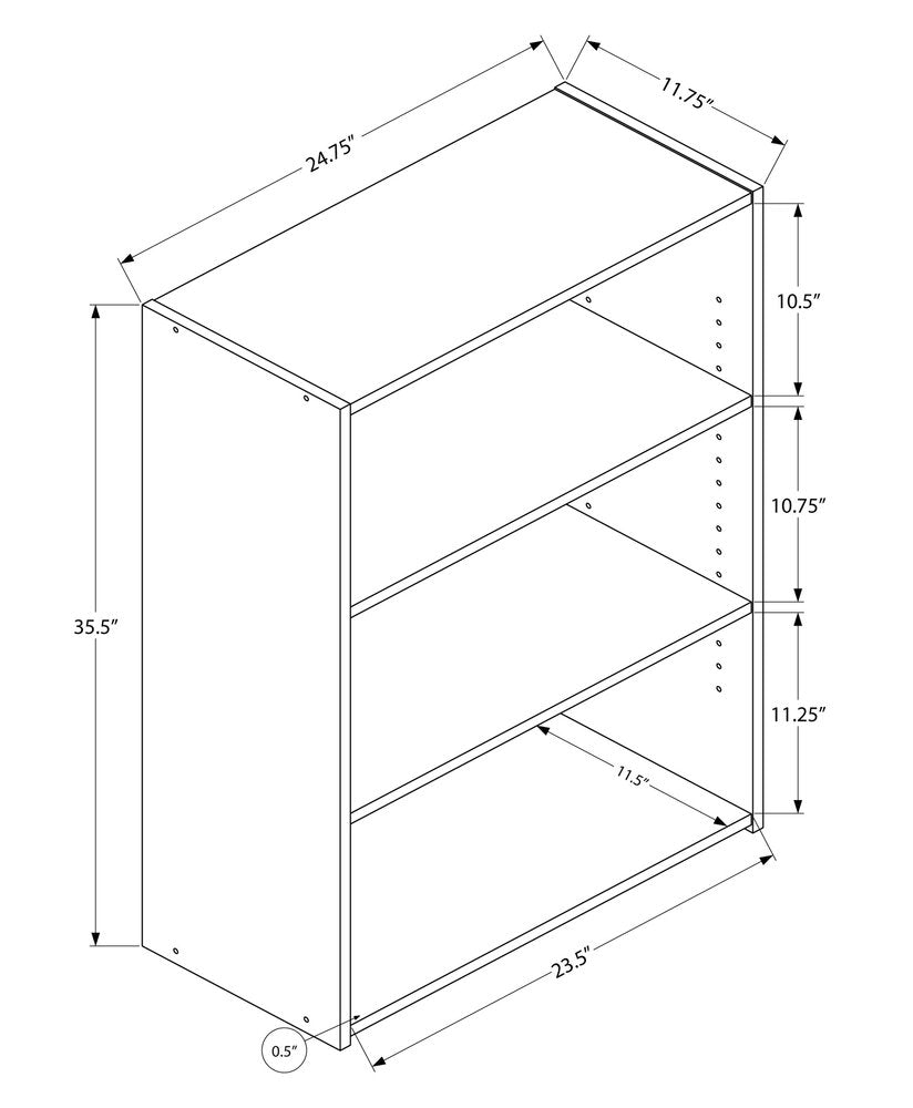 Gray Wood Adjustable Three Tier Bookcase HomeRoots