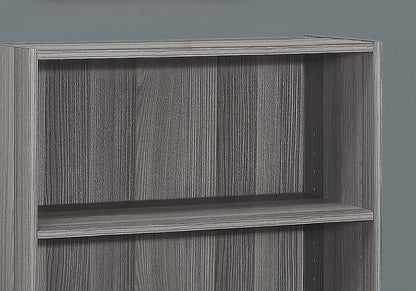 Gray Wood Adjustable Three Tier Bookcase HomeRoots