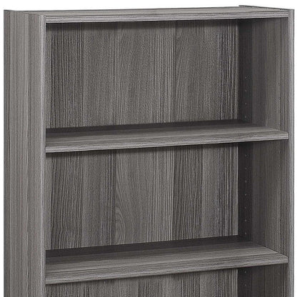 Gray Wood Adjustable Three Tier Bookcase HomeRoots