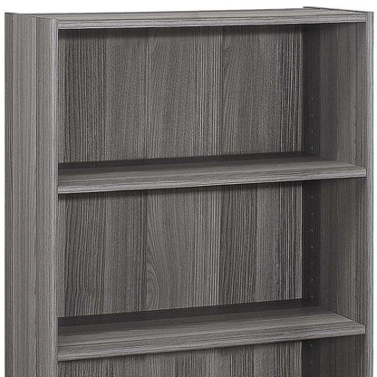 Gray Wood Adjustable Three Tier Bookcase HomeRoots