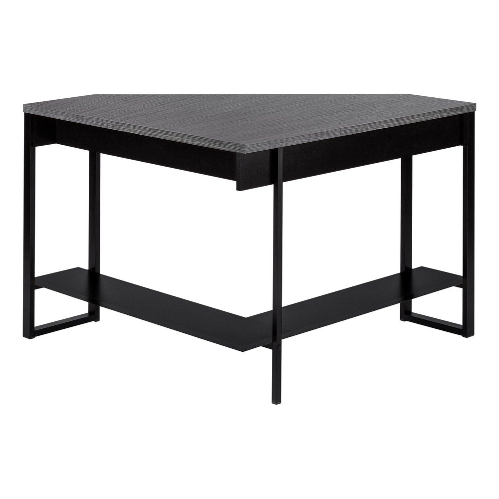 42" Gray and Black Corner Computer Desk HomeRoots