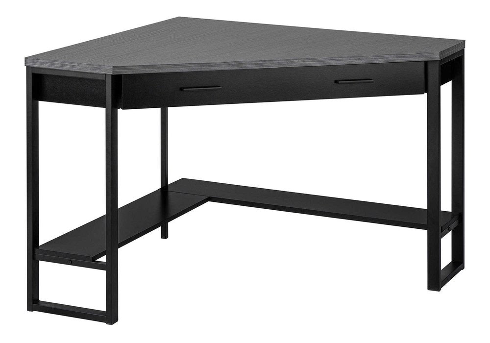 42" Gray and Black Corner Computer Desk HomeRoots