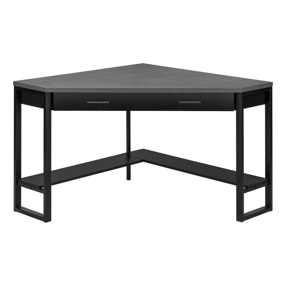 42" Gray and Black Corner Computer Desk HomeRoots